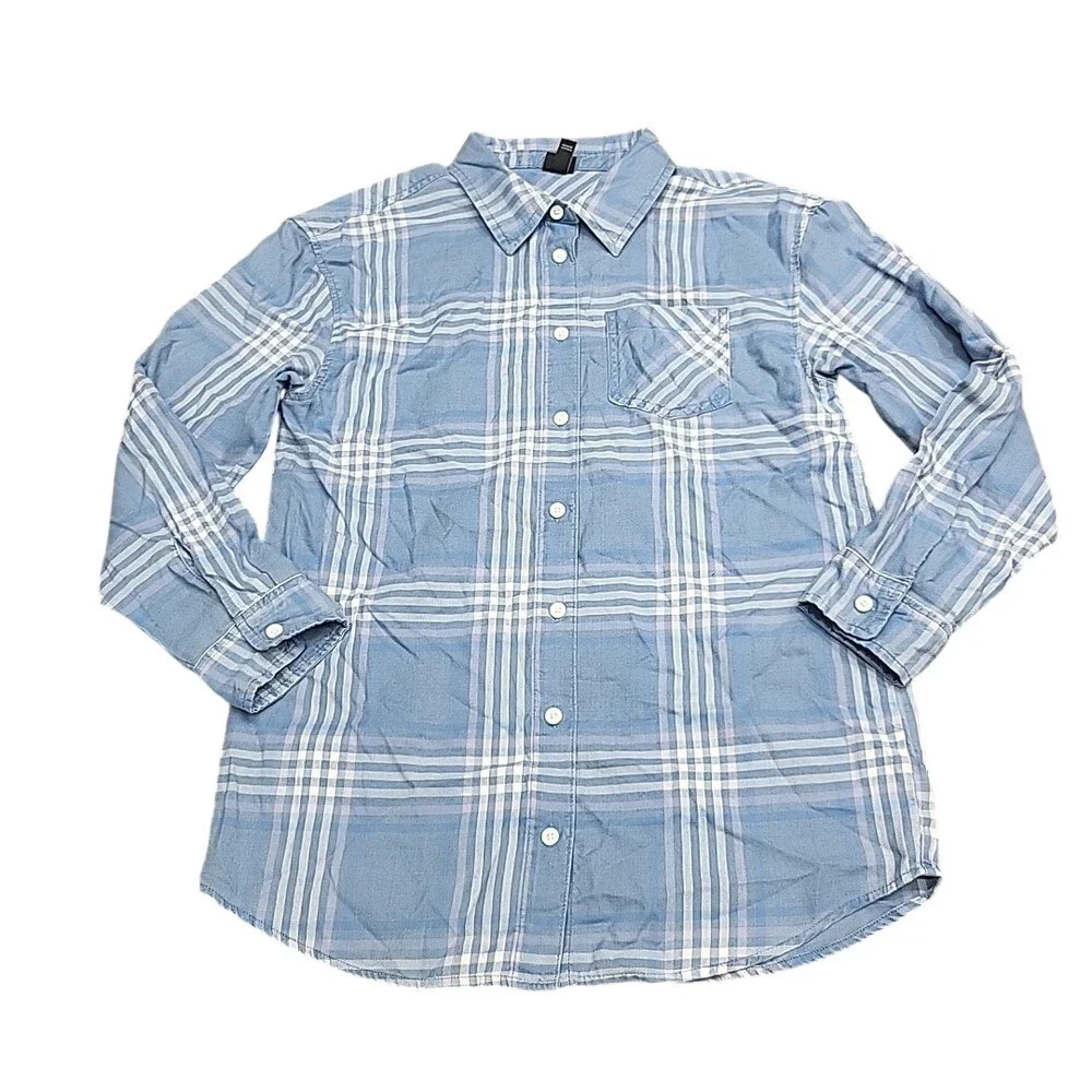 Art Class Boys' Blue Long Sleeves Button Front Shirt Top Size X-Large 14
